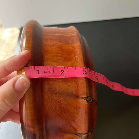 Handmade Sealed Wooden Decor Fruit Bowl Art Deco Cottage Core Minimalist - Picture 6 of 9